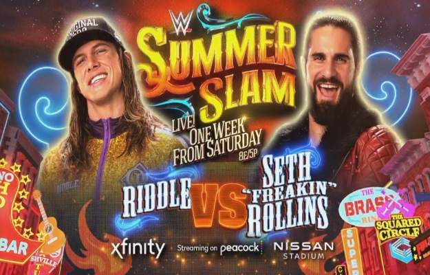 Riddle vs Seth Rollins WWE SummerSlam