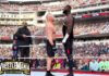 Omos vs Brock Lesnar en WWE WrestleMania 39