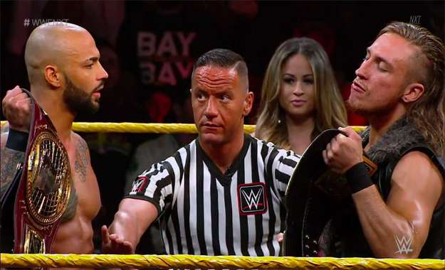 Razón por la que WWE realizó el combate de Ricochet vs Pete Dunne en NXT