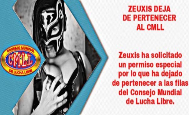 Zeuxis anuncia su salida del CMLL