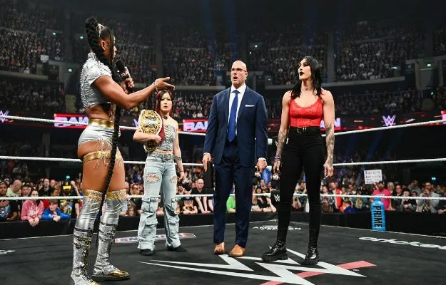 Rhea Ripley Iyo Sky Bianca Belair WWE