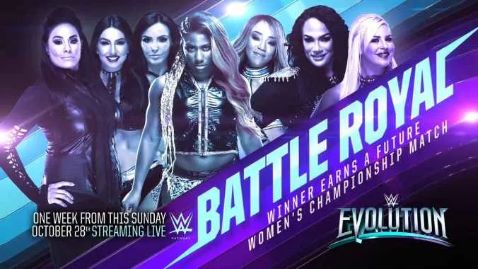 Battle Royale para determinar la próxima aspirante a cualquier Women's Championship en WWE Evolution Battle Royale para determinar la próxima aspirante a cualquier Women's Championship en WWE Evolution
