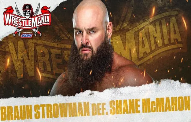 Braun Strowman derrota a Shane McMahon en WrestleMania 37 Braun Strowman derrota a Shane McMahon en WrestleMania 37