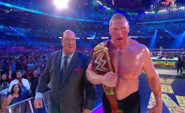 Brock Lesnar Brock Lesnar Retiene El Campeonato Universal De La WWE En Wrestlemania 34
