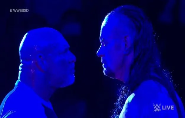 Cara a cara de Goldberg y The Undertaker previo a WWE Super ShowDown Cara a cara de Goldberg y The Undertaker WWE Super ShowDown