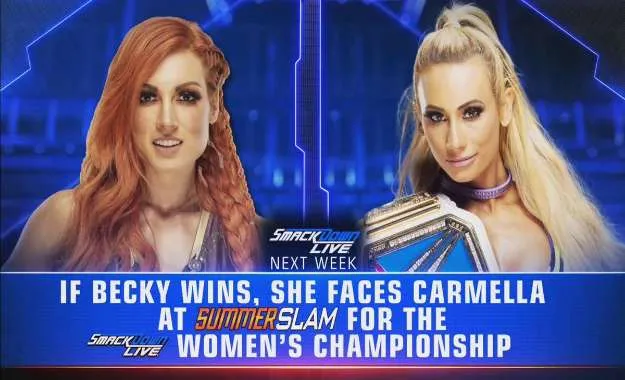 Carmella podría conocer su rival de Summerlsam la próxima semana en Smackdown Live