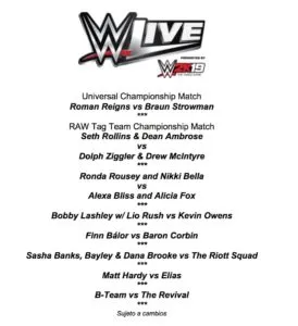 WWE Live 3 noviembre