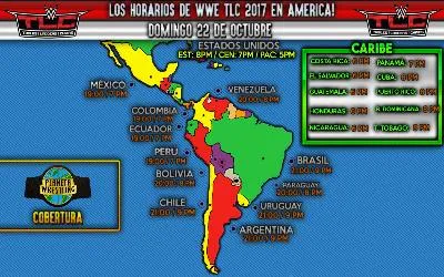 Horarios WWE TLC 2017 Horarios WWE TLC 2017 en América