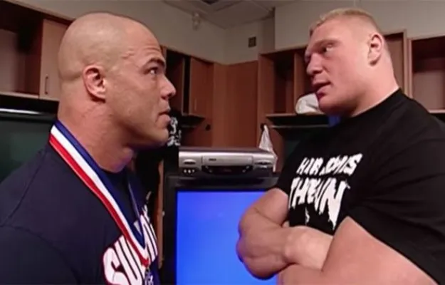 Kurt Angle comenta una situación incómoda de Brock Lesnar en WWE Kurt Angle comenta una situación incómoda de Brock Lesnar en WWE