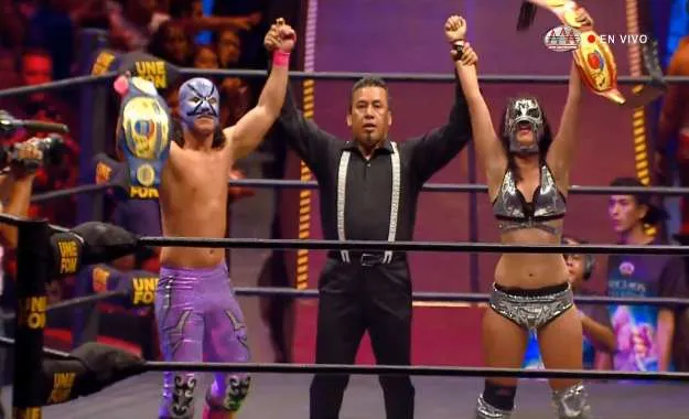 Lady Maravilla y Villano III Jr. son los nuevos campeones en parejas mixtas de AAA en Triplemania 27 Lady Maravilla y Villano III Jr. son los nuevos campeones en parejas mixtas de AAA en Triplemania 27