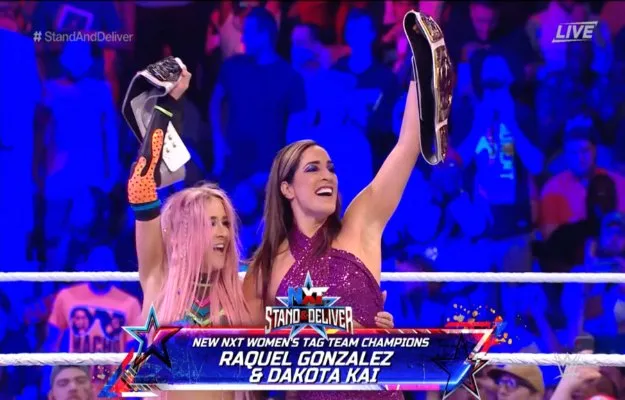 Raquel Gonzalez Dakota Kai nxt tag team title win Raquel Gonzalez Dakota Kai Nxt Tag Team Title Win