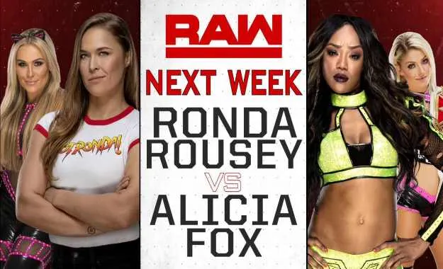 Ronda Rousey debutará en un combate en WWE RAW la semana que viene