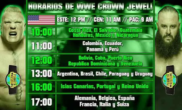 WWE Crown Jewel horarios WWE Crown Jewel