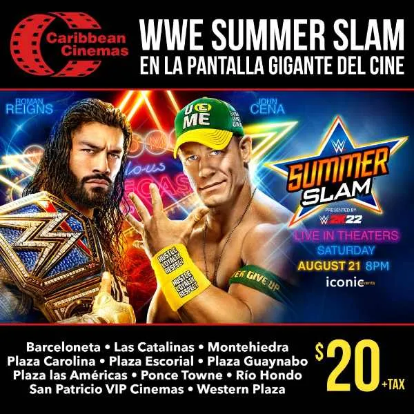 WWE SummerSlam 2021 se emite en cines en Puerto Rico WWE SummerSlam 2021 se emite en cines en Puerto Rico