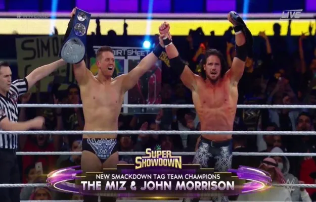 WWE Super ShowDown John Morrison y The Miz son los nuevos campeones Tag Team WWE Super ShowDown John Morrison y The Miz son los nuevos campeones Tag Team