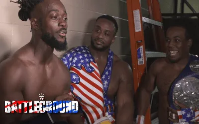 Xavier Woods en Battleground Xavier Woods ganó los campeonatos de parejas de SmackDown con The New Day