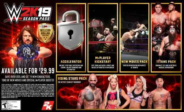 Se confirma el contenido descargable del WWE 2K19